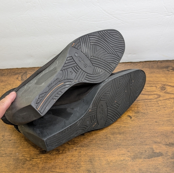 Arche Wedge Ankle Boots 9 EU 40 Black Booties Back Zipper Booties - Picture 7 of 11